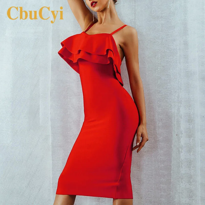 Женское облегающее платье с открытой спиной летнее миди на бретельках без