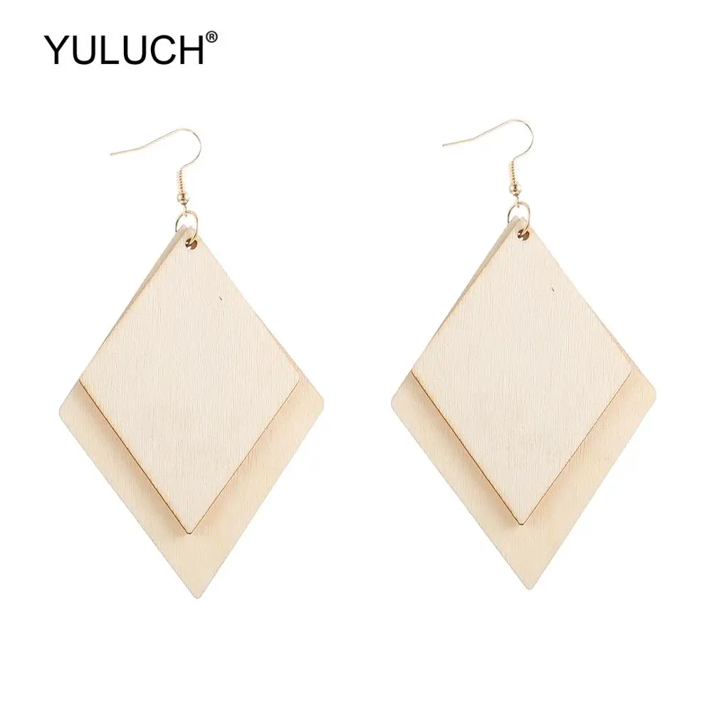 YULUCH 2019 этнические африканские двойные деревянные листья круглые треугольные