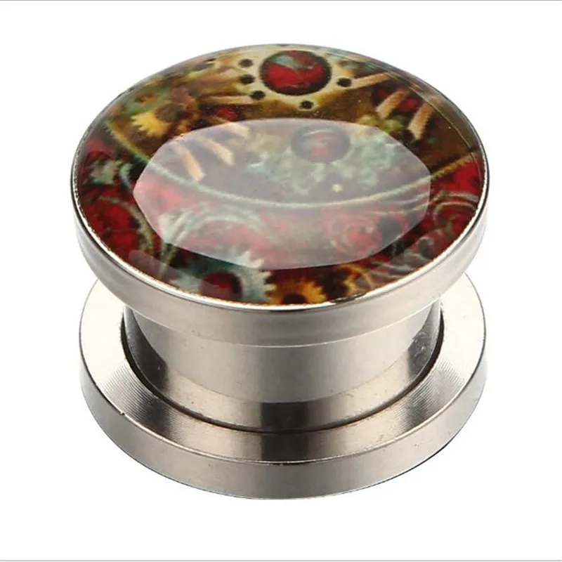 

2PCS Trendy Ear Gauges Plugs Stainless Steel Women Flowers Ear Tunnels Screw Punk Ear Stretched Piercing Fashion Body Jewelry