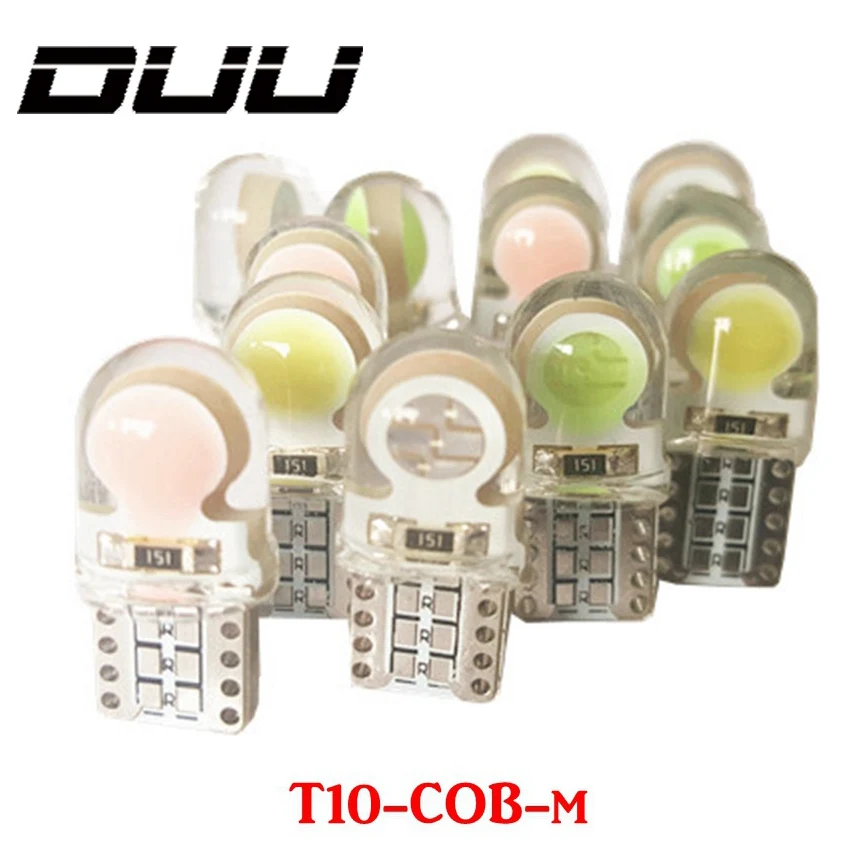DUU 10 шт. Светодиодные Габаритные фонари для автомобиля лампы T10 W5W RGB дистанционный