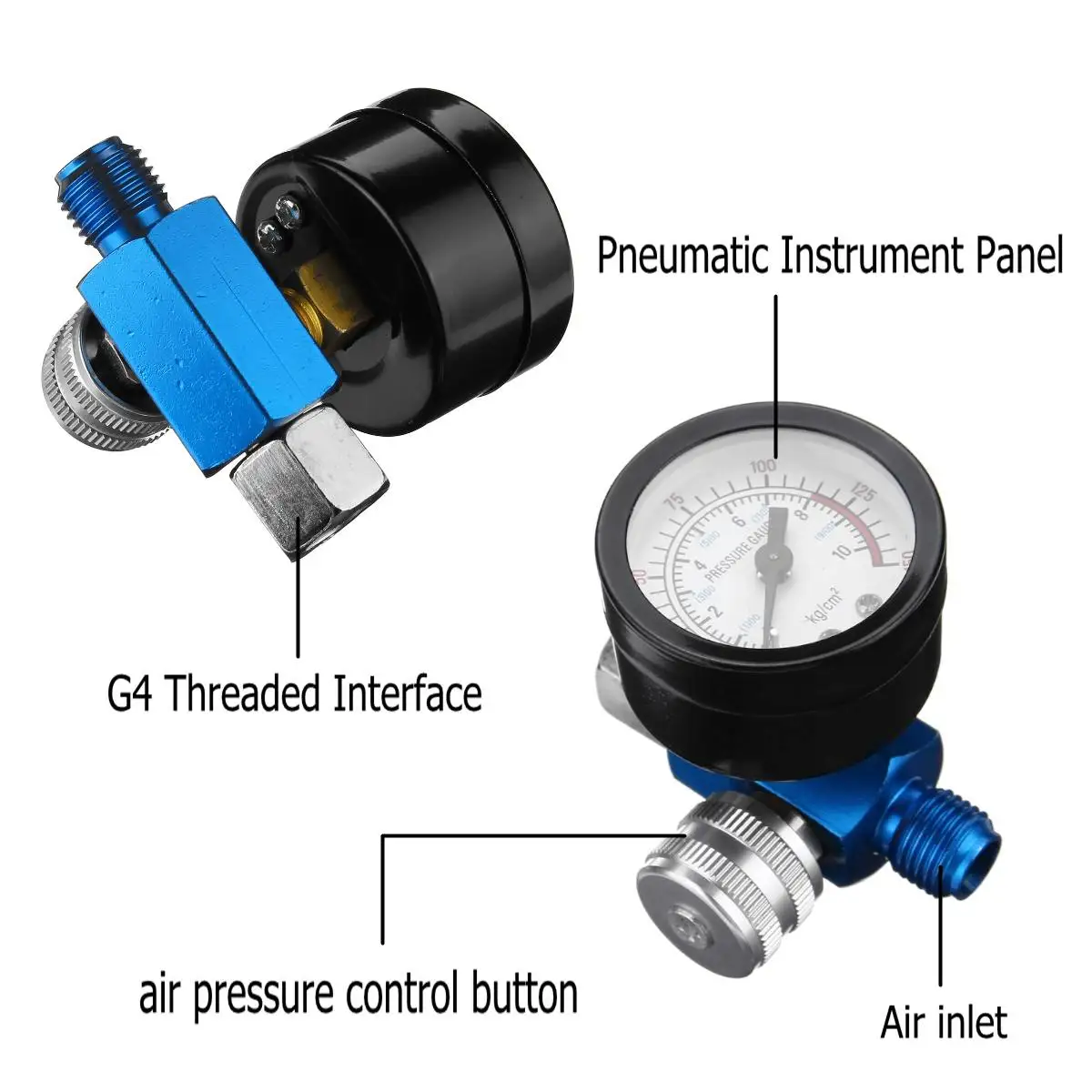1/4" Air Pressure Regulator Air Control Spray Paint G un Tail Pressure Gauge Compressor Relief Regulator Regulating Valve