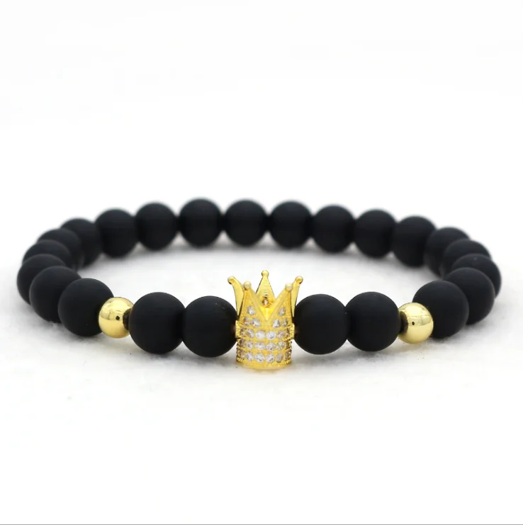 Magic Fish мужской браслет и 6 мм бусины из натурального камня титановые Стальные