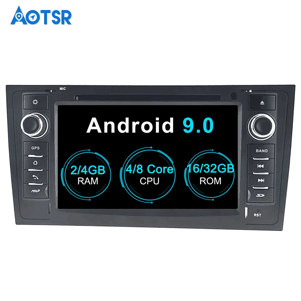 Автомобильный DVD плеер Aotsr мультимедийный видеоплеер на Android 9 0 с GPS 4 Гб + 32 ГБ 2 16