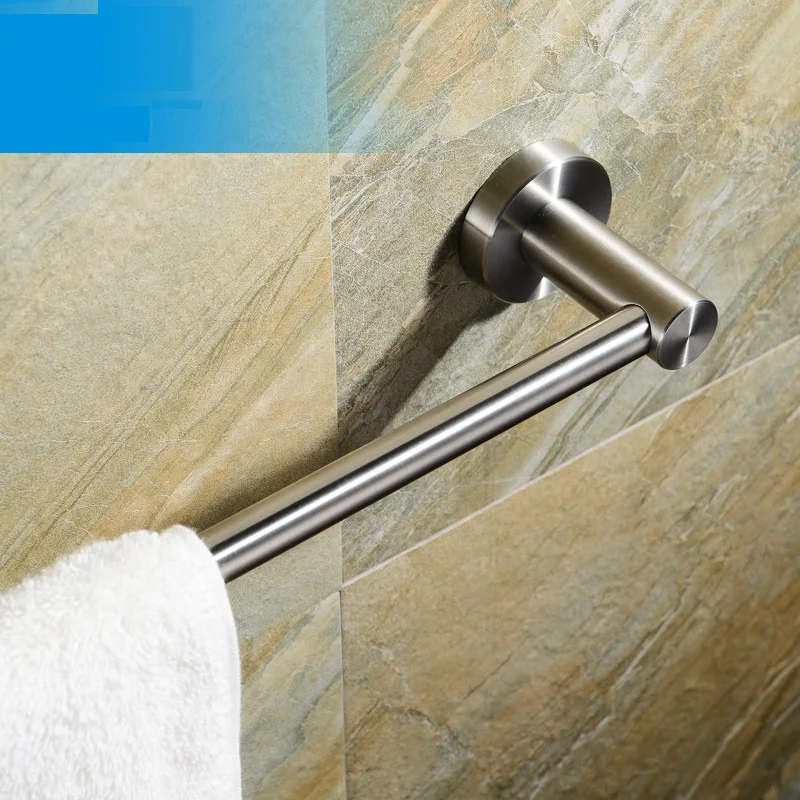 MTTUZK Top Quality 304 Stainles Steel brushed round Single Towel Bar Bath Holder Ring Bathroom Accessories 500mm | Обустройство дома