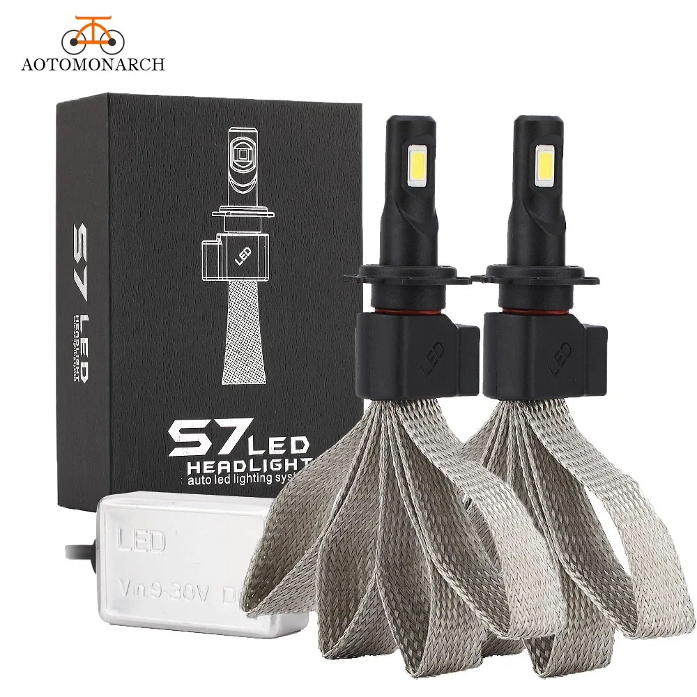 AOTOMONARCH Super Bright H4 H7 LED Car Headlight H1 H3 H8 H9 H11 9005 9006 9007 880 881 H27 LED Lights Bulb 12V 8000lm 2pcs EJ