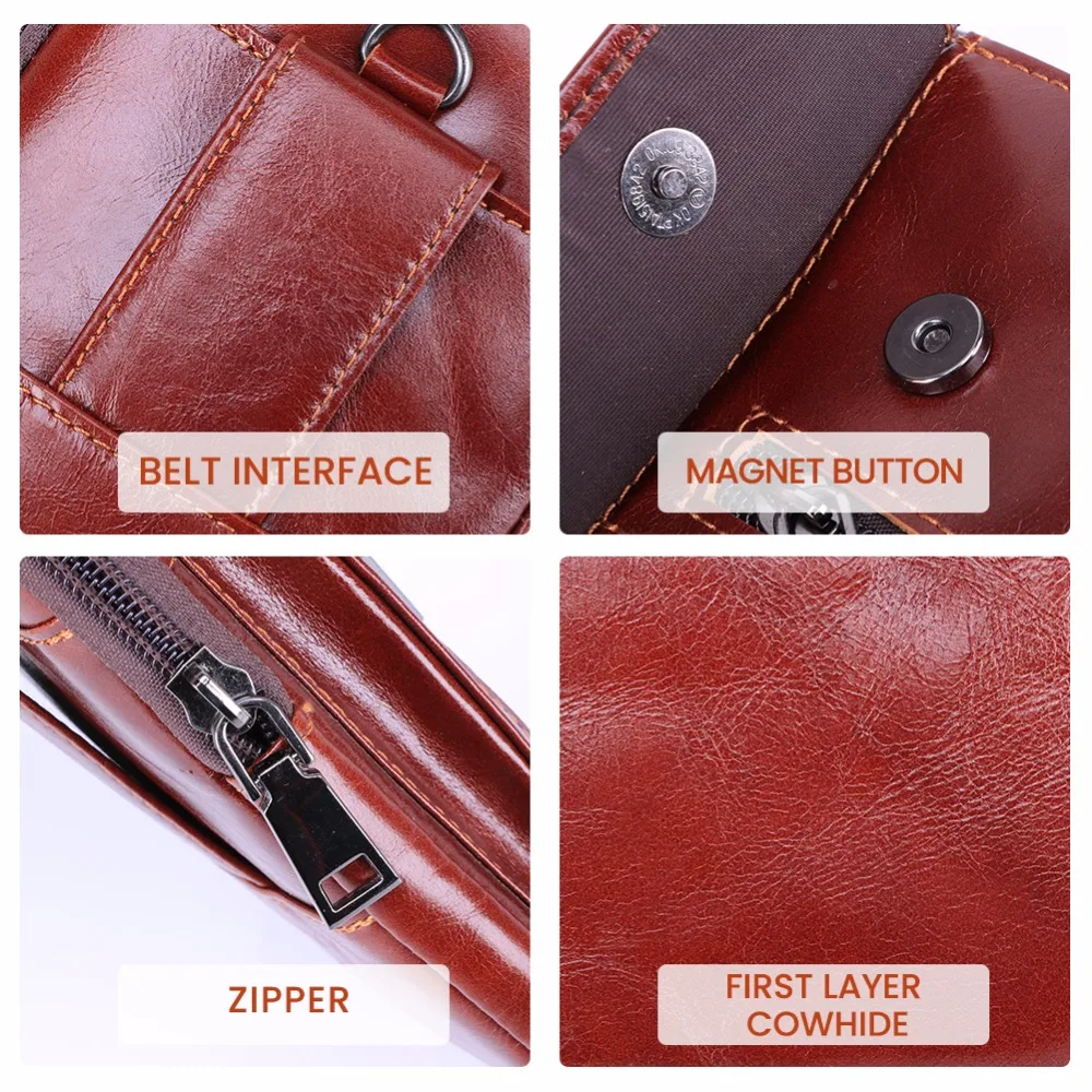 Винтажные Поясные Сумки из натуральной кожи для мужчин забавные мешки телефона