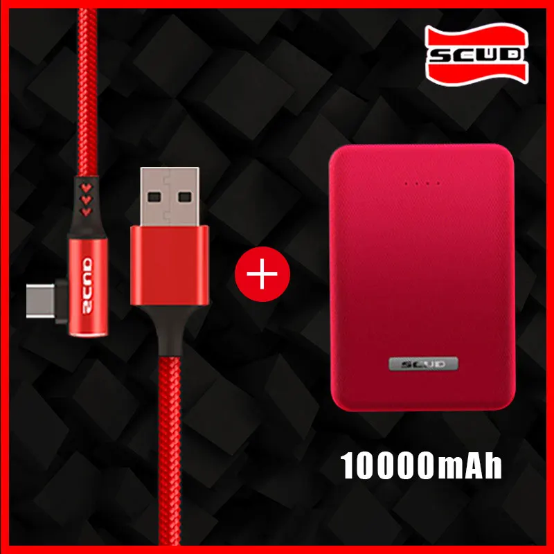 Scud mini power bank 10000 мАч + usb кабель Type C меньшего размера тонкий быстрый внешний