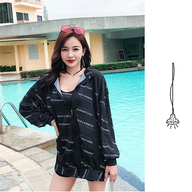 Summer Swimwear Women Letter Print Tankini Set Three Pieces Swimsuits Sets with Cover Up Bathing Suit Sexy Women's Suits | Спорт и