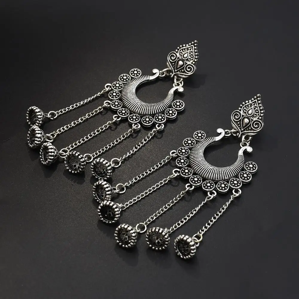 Этнический Бали Jhumka винтажный резной цветок жемчуг мексиканская искусственная