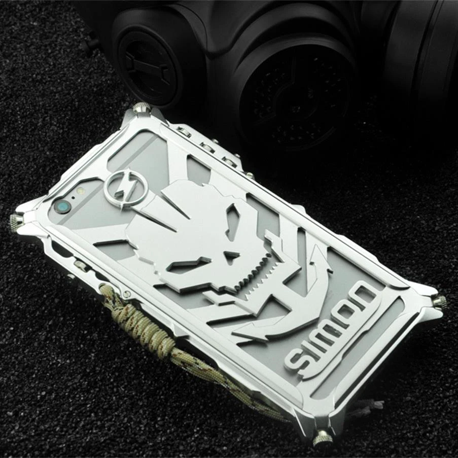 Тор Роскошные Heavy Duty Броня Металлический Алюминий Череп Мобильный Телефон Сумки