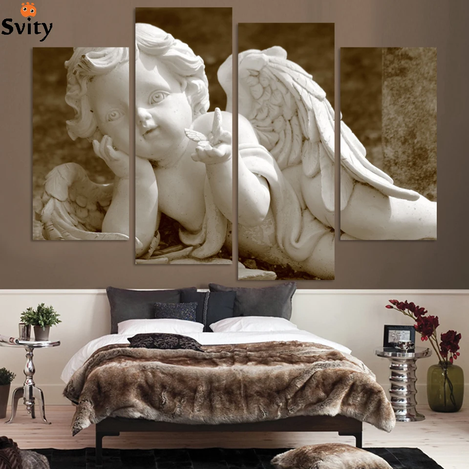 

Free Shipping antique Angel Picture On Wall Acrylic cnavas Painting Oil Painting Christmas Gift no frame