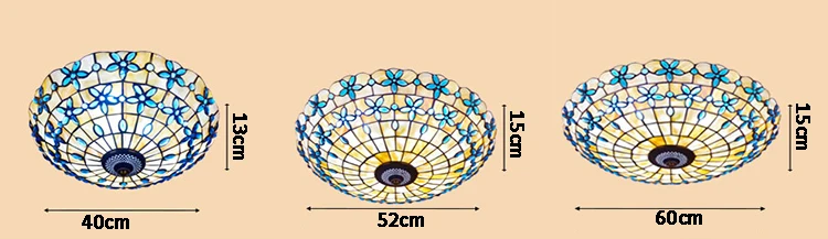 Средиземноморский Хрустальный витражный потолочный светильник сиреневого