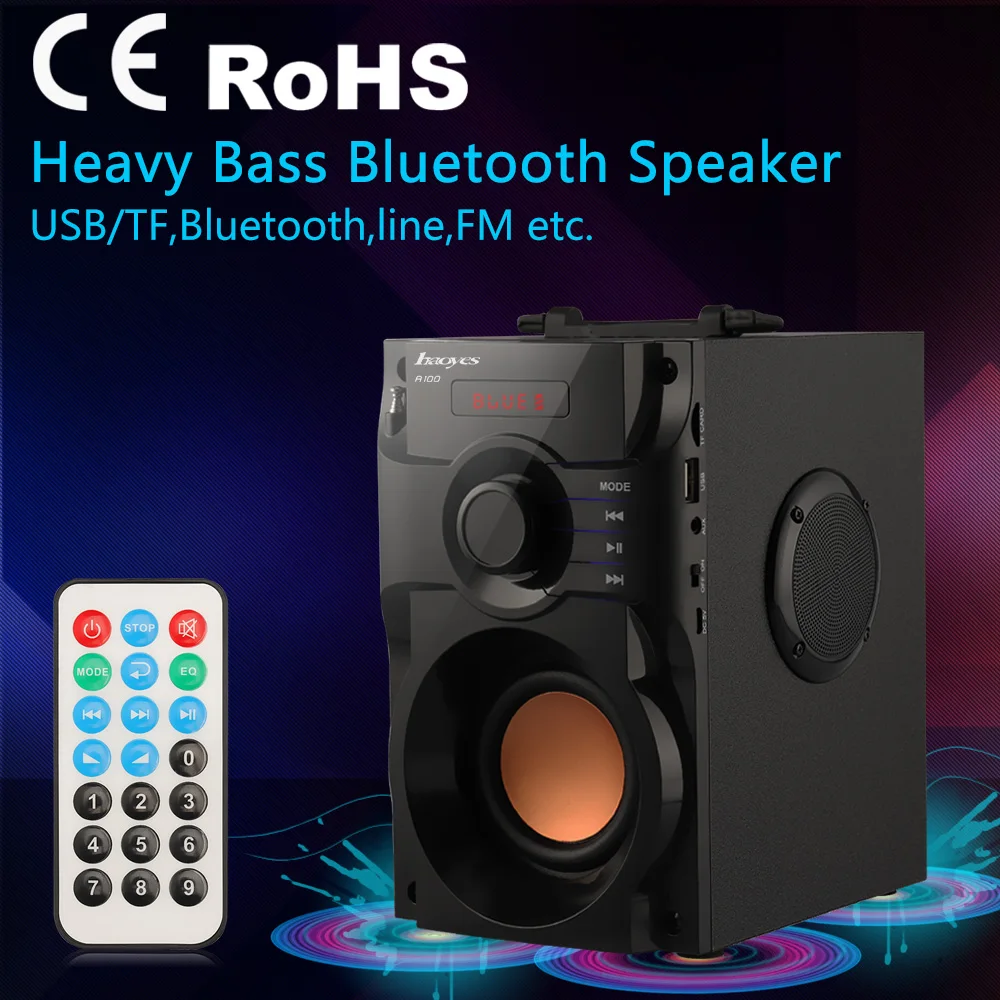 Колонка Bluetooth динамик музыкальный сабвуфер супер бас беспроводной динамик s танцы Бумбокс звуковая коробка Поддержка FM радио TF AUX USB