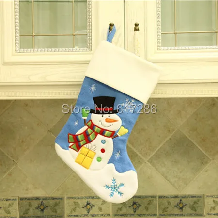 Лидер продаж 5 шт./лот большой Рождественские носки 18 &quotГолубой Цвет snowmas чулок
