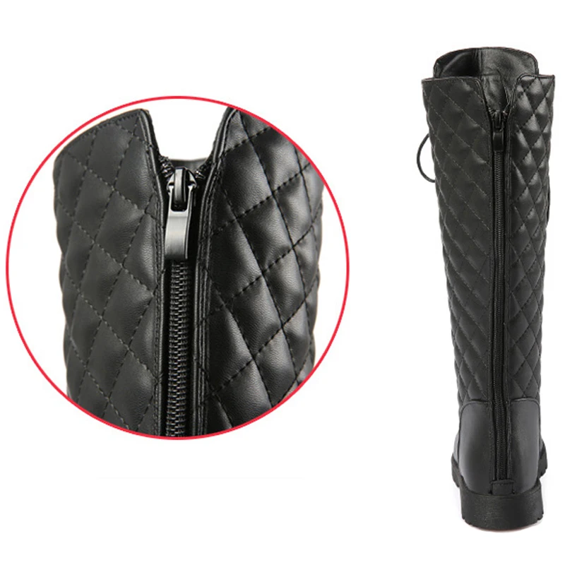 2020 сапоги до колена для девочек Новые Модные осенние черные Водонепроницаемая