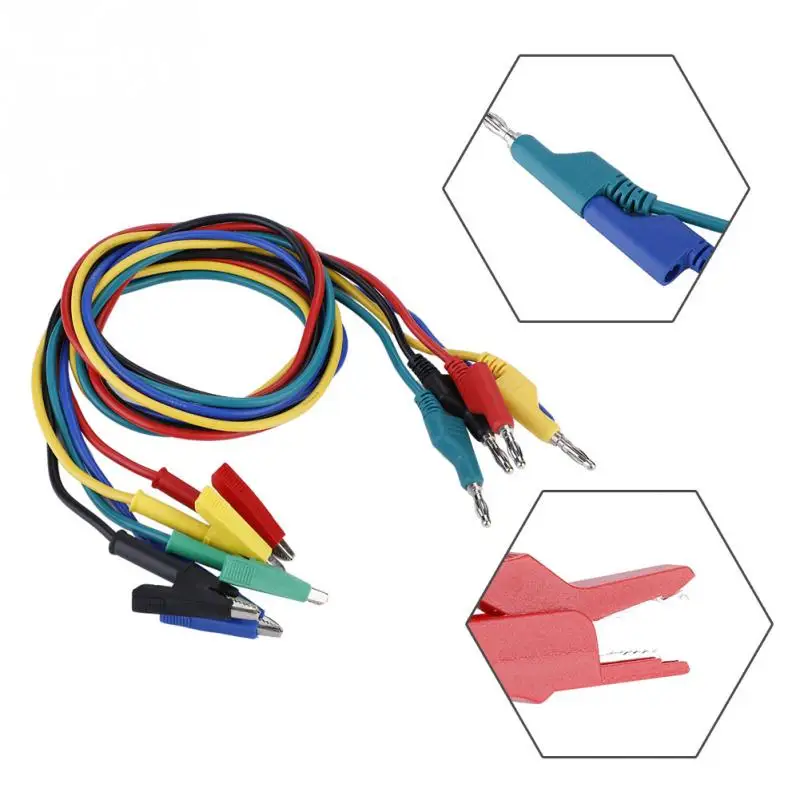 

5pcs P1037 High Voltage 1M 4mm Banana Plug to Crocodile Clip Cable Test Leads For Multimeter
