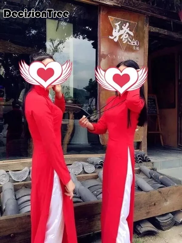 Белая женская традиционная вьетнамская одежда aodai вьетнамские халаты и брюки вьетнамские костюмы Улучшенный чонсам