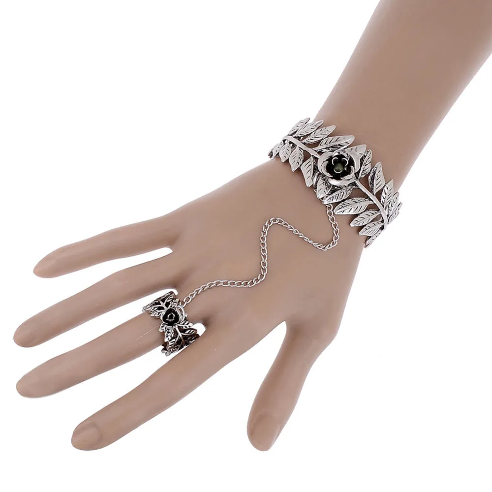 Винтаж леди браслет цепь для невольников палец кольцо ручной Жгут Новый|ring bracelet