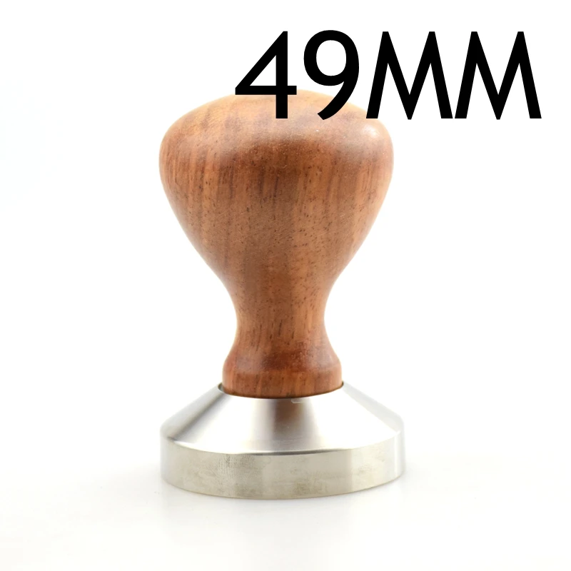 Эко кофе из розового дерева ручка 304 нержавеющая сталь кофе Темпер 49 51 53 54 55 57 58 мм плоская основа Эспрессо кофеварка