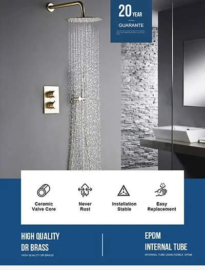 Smesiteli 8, 10, 12 дюймов, смеситель для ванной комнаты, 2 циферблата, 2 способа, золотой душевой набор, переключающий, термостатический контроль, смесительный клапан, наборы для душа Rainshwoer