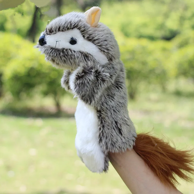 Мягкие игрушки пальчиковые куклы белка Леопард Кот Voles Лисичка ручная кукла Fantoche