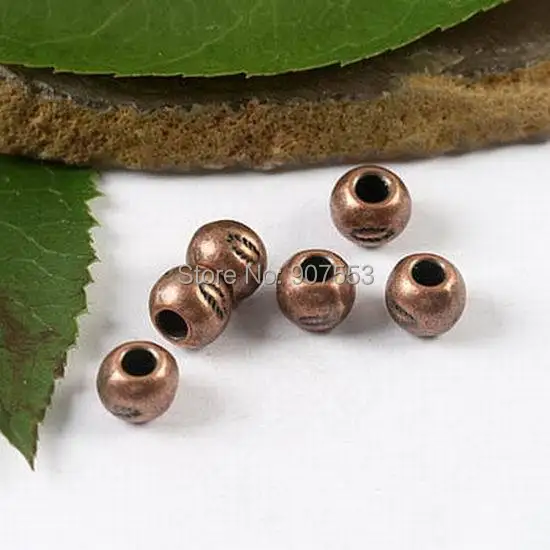 

60pcs antiqued copper-tone round eyes pattern spacer beads h1814