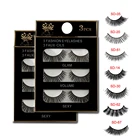 Ресницы Накладные густые объемные ручной работы, натуральные накладные ресницы для наращивания, косметические инструменты для макияжа, 3 пары