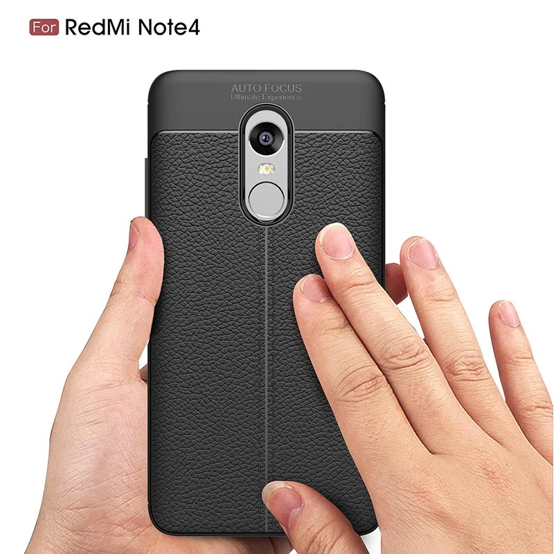 

Litchi silicone case for xiaomi redmi note 4 funda hoesje lychee leather skin tpu cover xiomi redmi note 4x coque etui kryt tok