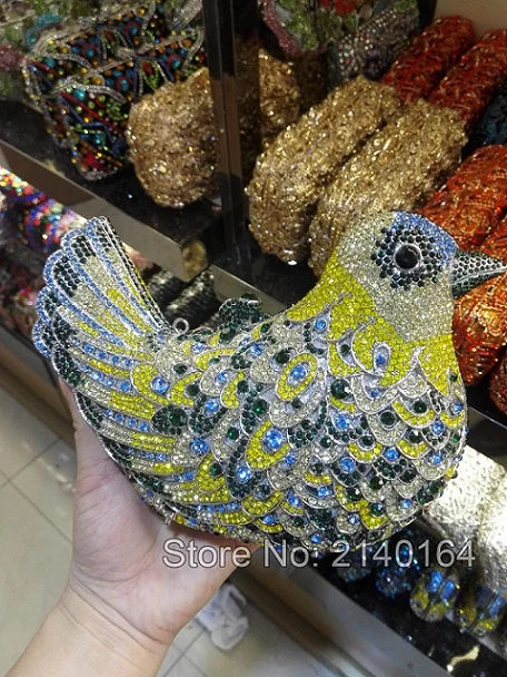 Q evening bag Роскошная вечерняя сумочка ручной работы с кристаллами и бриллиантами, стразы, животные, птица, вечерняя сумочка-клатч для женщин, вечерние сумочки, свадебные сумочки - Цвет: Q evening bag