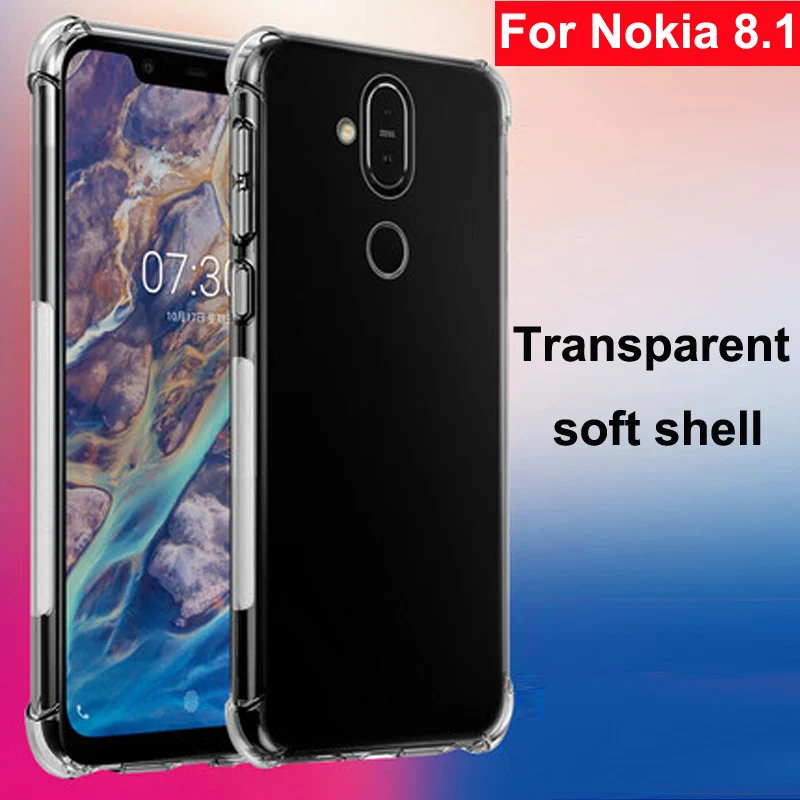 Чехол для Nokia 8 1 чехол мягкий прозрачный из ТПУ с подушкой безопасности чехлы