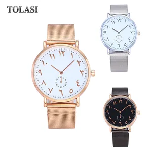 Роскошные женские часы с арабскими цифрами, модные кварцевые наручные часы с розовым золотом, Montre Femme Relojes Mujer Horloges Dames, женские часы