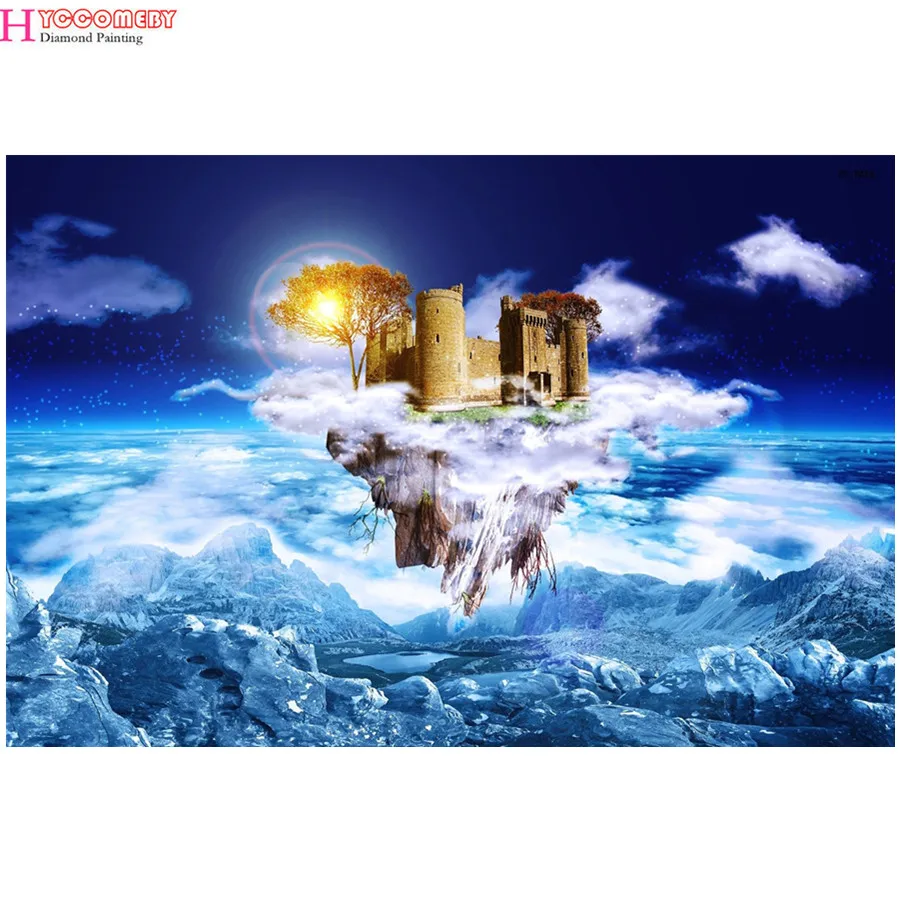 5d алмазная Картина Пейзаж Фэнтези Замок полная дрель квадратная Алмазная