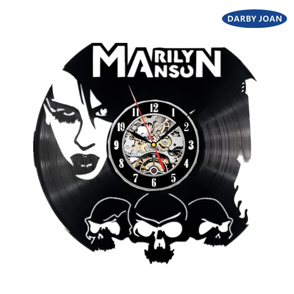 Настенные часы Marilyn Manson с виниловой пластиной музыкальный постер Мэрилин Мэнсон