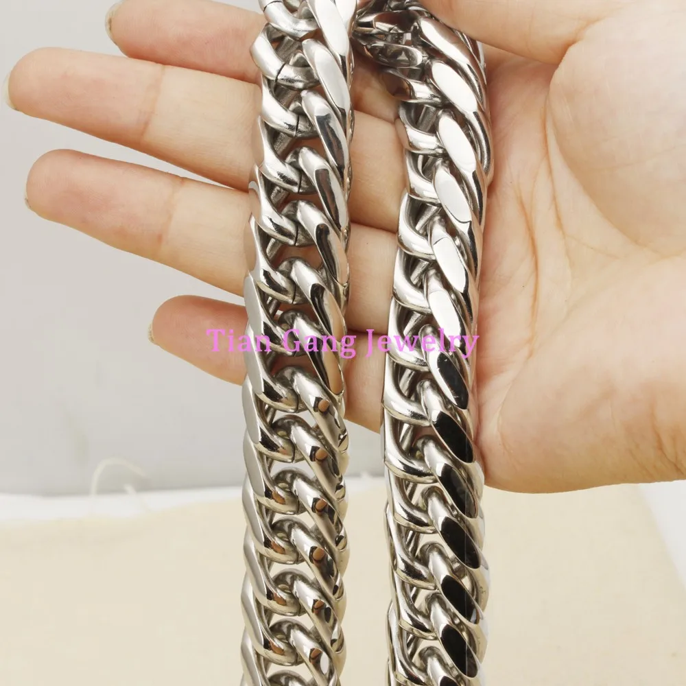 Ожерелье из нержавеющей стали массивное 18 мм 7 40 дюймов|cuban link chain necklace|chain necklacejewelry