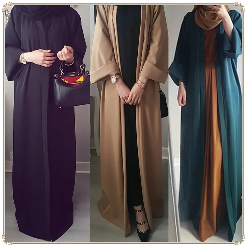Abaya Дубай Рамадан переднее открытое мусульманское платье abaya s для женщин baju мусульманские женщины