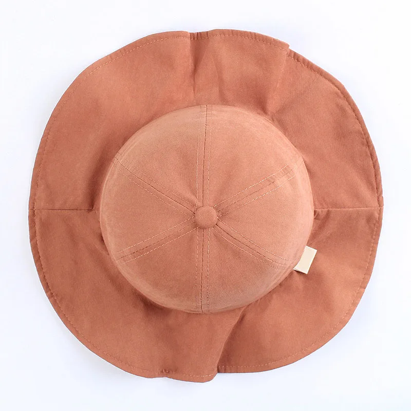 style1 coffee Новая однотонная Панама для маленьких мальчиков и девочек, весенне-летняя хлопковая шляпа от солнца, Пляжная Панама, милая детская шляпа для мальчиков и девочек - Цвет: style1 coffee