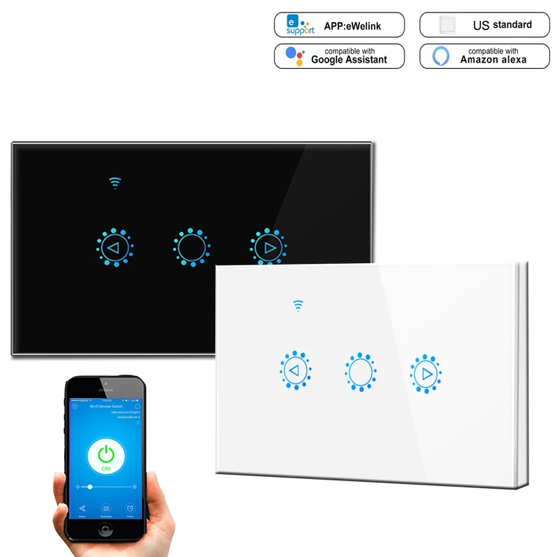 US smart WiFi LED диммер стеклянная панель Пульт дистанционного управления