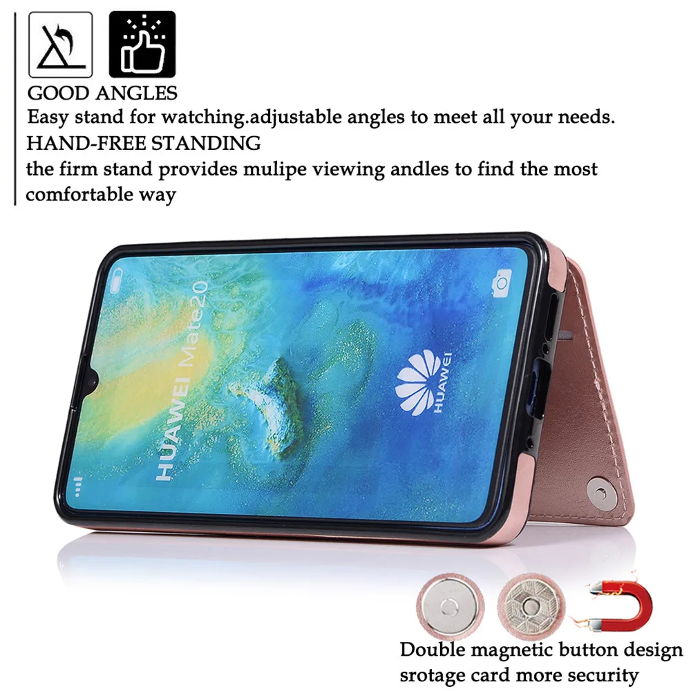 Держатель для карт, чехол-кошелек для huawei P30 P30 Pro mate 20 Pro Lite, роскошный мягкий кожаный чехол с магнитной застежкой, противоударный защитный чехол