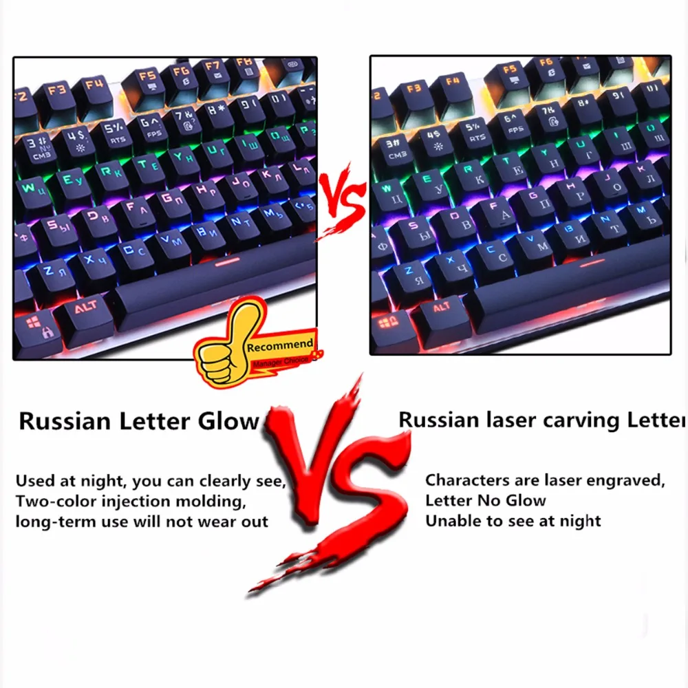 Механическая игровая клавиатура с подсветкой Keyboard104/87key Anti ghosting черный синий