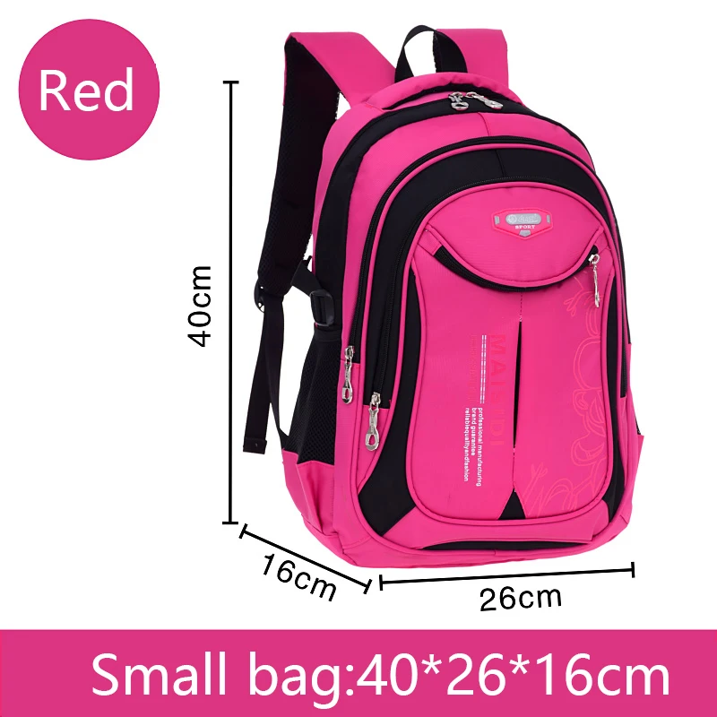 Red small Школьный ранец для начальной школы 1, 3, 4, 6 лет, для мальчиков и девочек, Детский рюкзак на плечи, ультра-светильник, подарок для мальчика 6-12 лет - Цвет: Red small