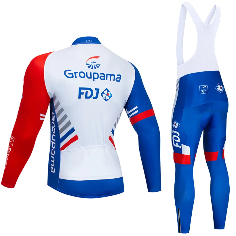 Новинка велосипедная команда FDJ с длинным рукавом Джерси 12D велосипедные брюки