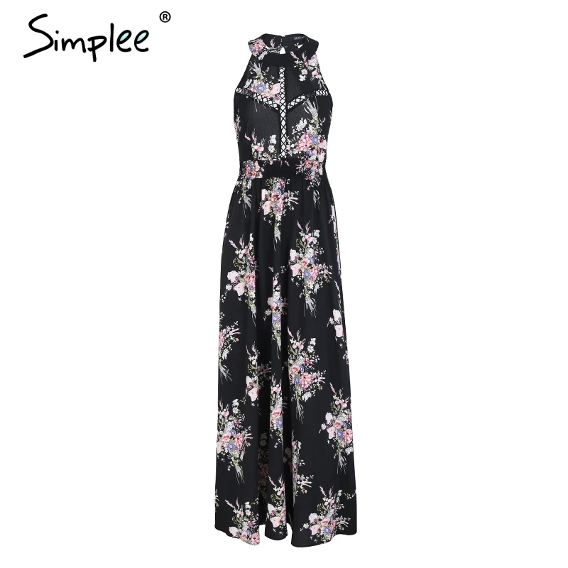 Женское летнее платье с открытой спиной Simplee элегантное макси без рукавов