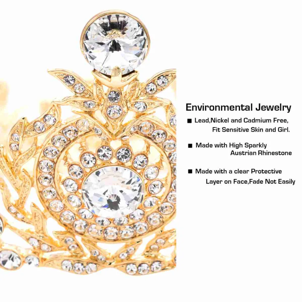 Высококачественная Золотая круглая тиара Корона диадема с австрийскими