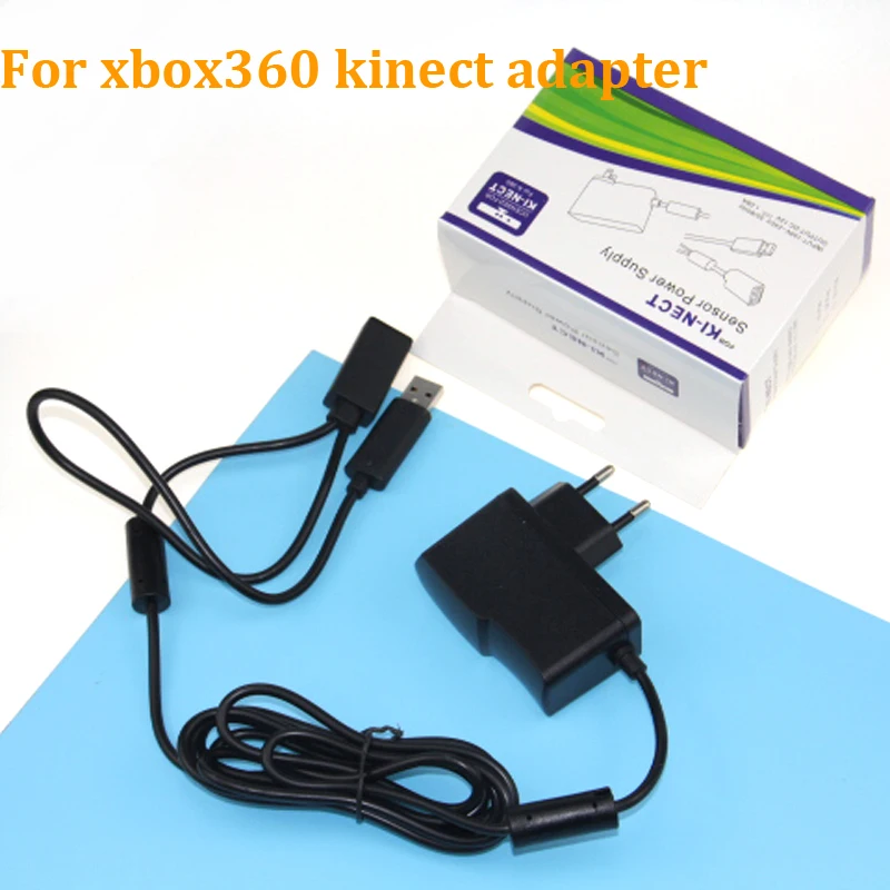 Promotion New EU USB AC Adapter Power Supply with USB charging cable for Xbox 360 XBOX360 Kinect Sensor