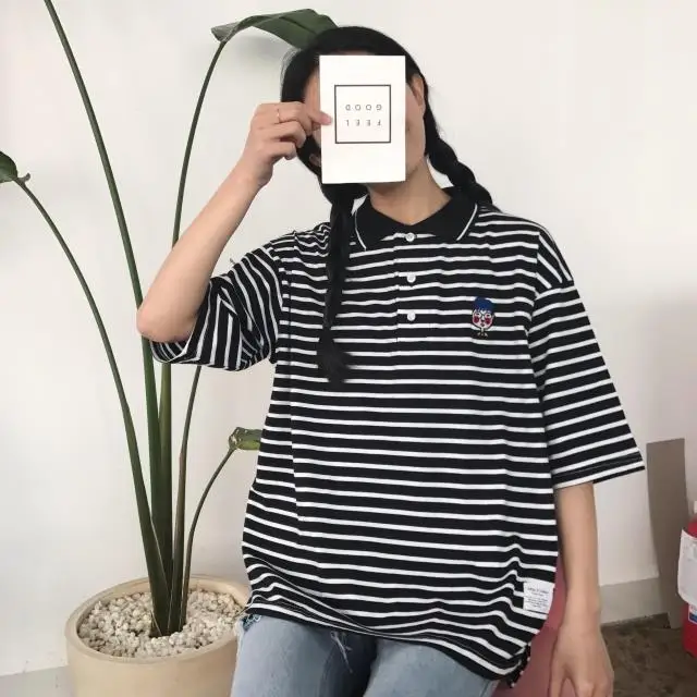 Женские футболки в стиле Харадзюку 2019 женская футболка Корейском с отложным