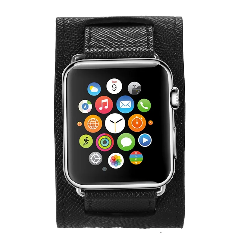 FOHUAS высокое качество крест зерна Подлинная ссылка браслет петля для Apple Watch ремешок кожаный ремешок манжеты 38 мм 42 мм