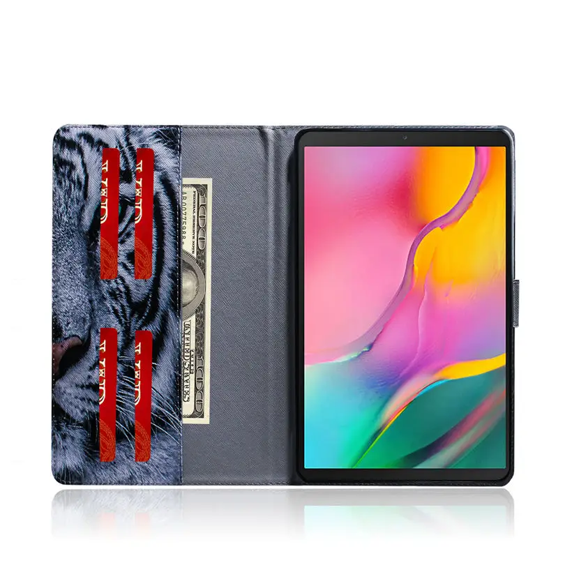 Чехол С Рисунком Тигра для samsung Galaxy Tab A 10,1 T510 T515 SM-T510 SM-T515 чехол Funda Подставка для планшета чехол+ подарок