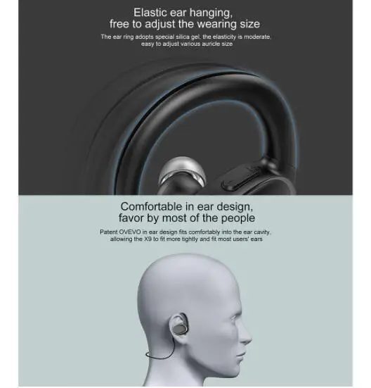 OVEVO X9 MP3 Bluetooth V4.2 Earphone IPX7 Waterproof Swimming Sport Super Bass HiFi Earphones with Mic | Электроника