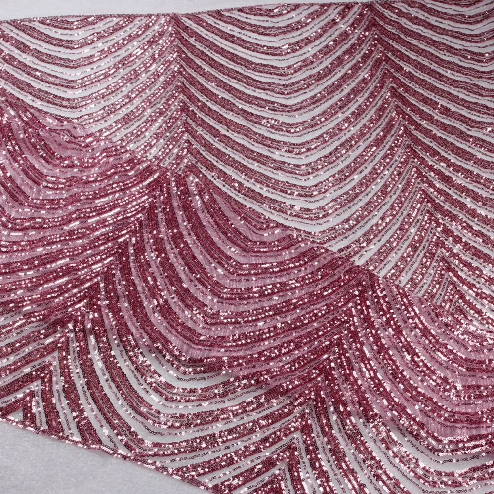 Новое модное розовое блестящее свадебное платье из квадратной сетчатой ткани с