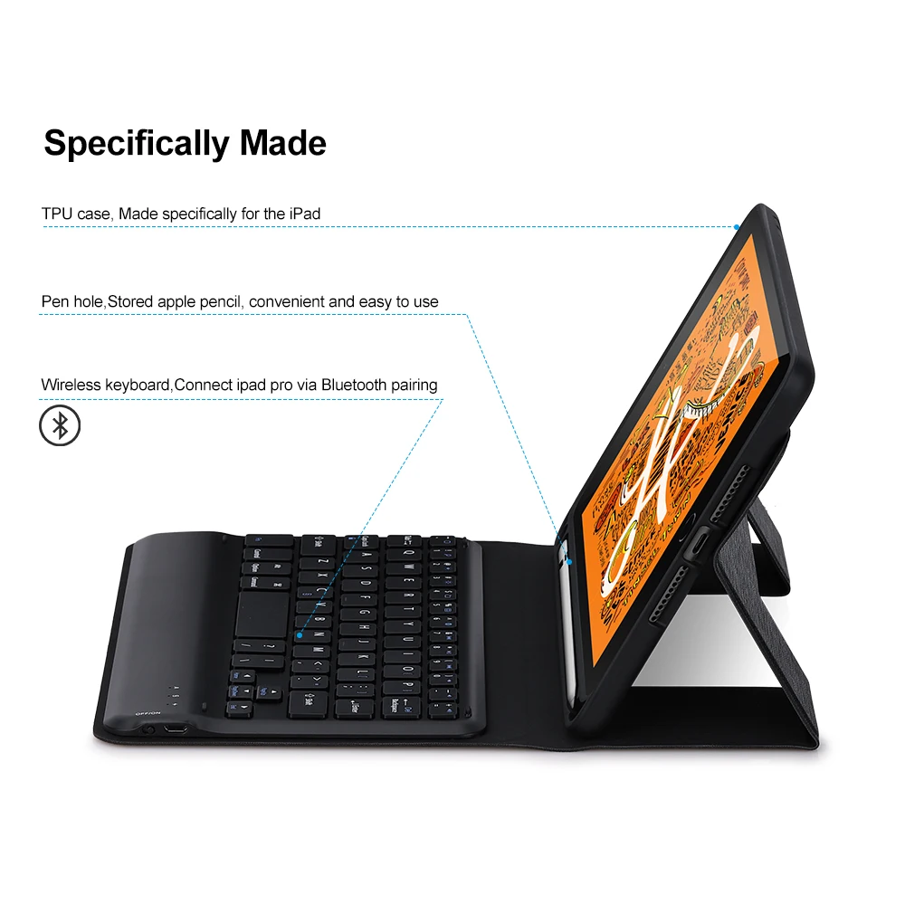 2019 Новый Bluetooth клавиатуры полный защитный чехол для iPad mini 2/3/4/5 7 9 дюймов